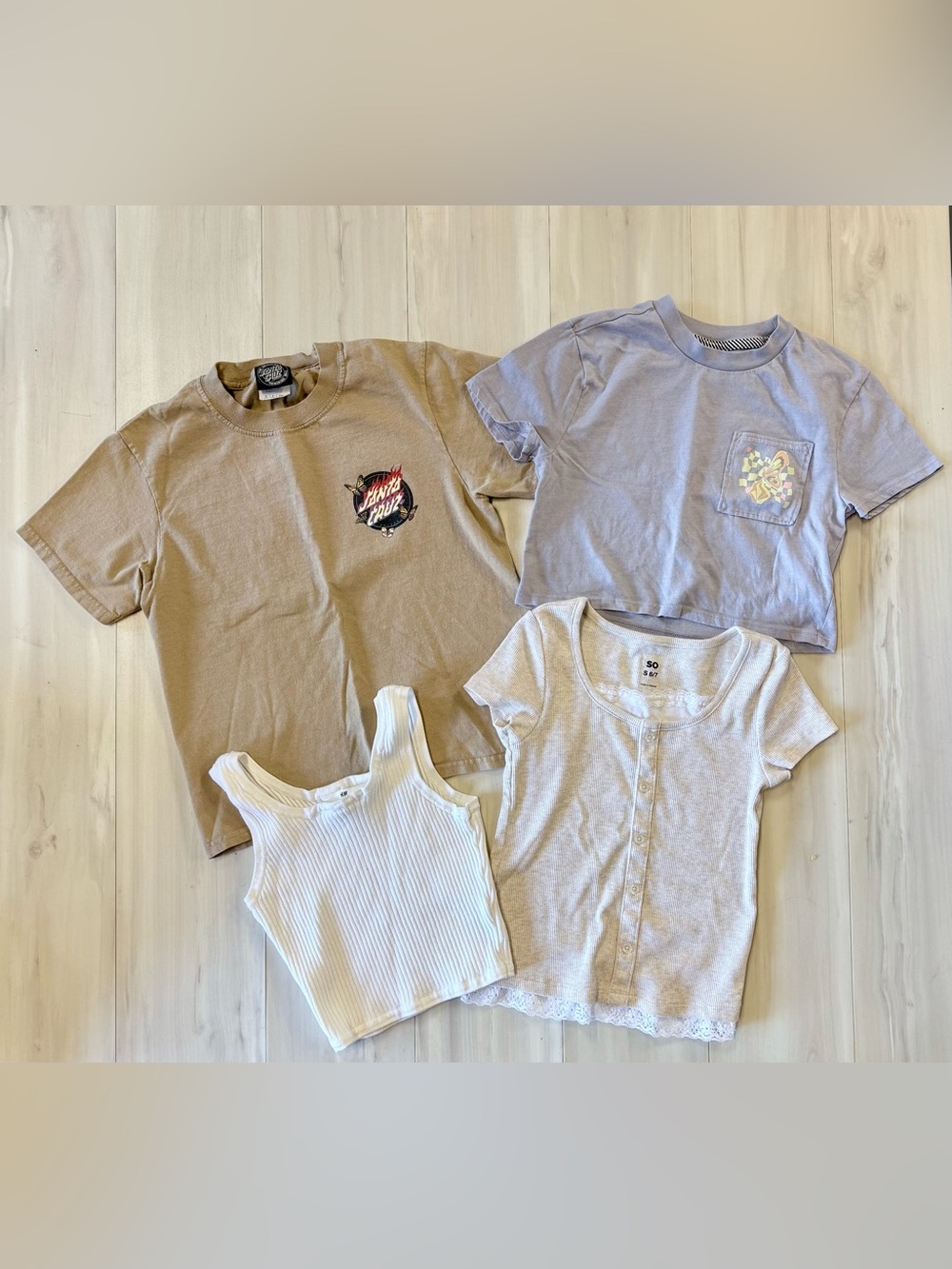 Girls assortment of shirts, different styles, small/medium